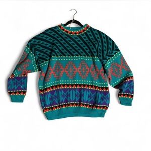 Colorful 80s Patterned Sweater